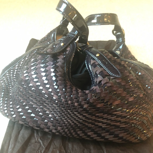 Cole Haan Handbags - Cole Haan Genevieve patten leather woven bag
